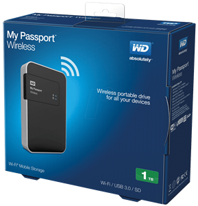 هارد اکسترنال مای پاسپورت 1 ترابایت وسترن دیجیتال با قابلیت وایرلس